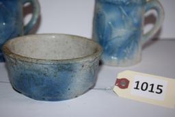 Set of Pottery Mugs and Bowl