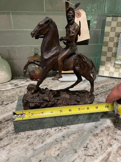 Frederic Remington Bronze Sculpture-Scalp - Indian on Horseback