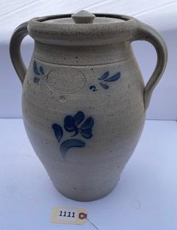 Pottery-Dispenser with spout and lid