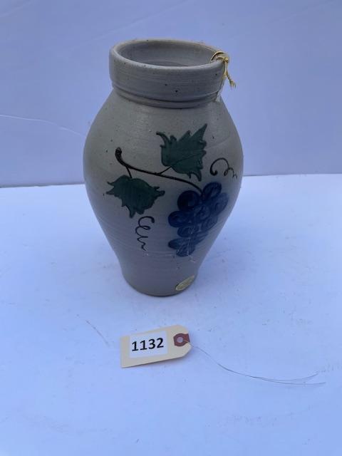 Crock Pottery with Grape Décor