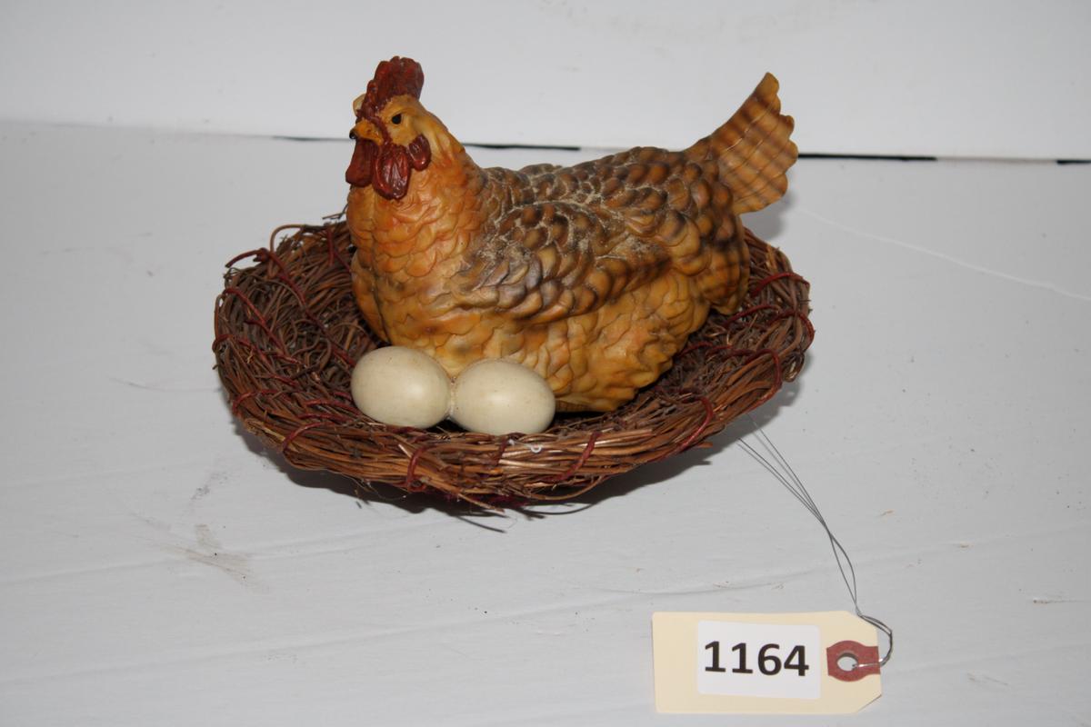 Porcelain Hen and Eggs on Nest