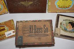 Set of 6 Vintage Cigar Boxes
