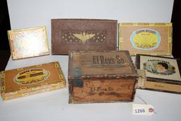 Set of 6 Vintage Cigar Boxes