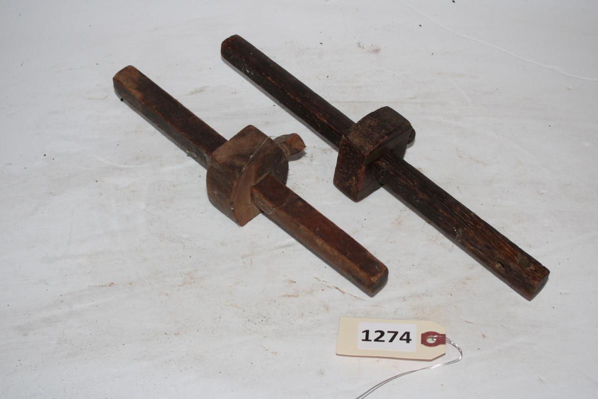 Pair Antique Wooden Mortice Marking Gauge