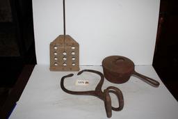 Cast Iron Pot, Ice Tongs, Milk Paddle