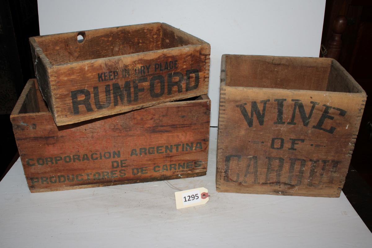 Wooden advertising crates/boxes