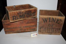 Wooden advertising crates/boxes