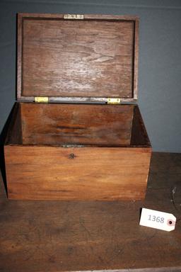 Wooden Box with Hinged Lid