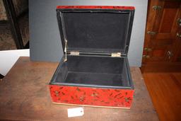 Antique Oriental Finish Jewelry Box
