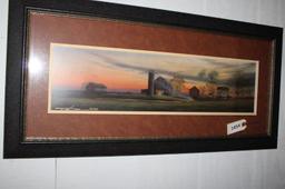 Framed print, farm scene