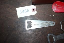 Bottle Openers: Pepsi Coloa, Coca Cola,  Piel's Real Lager Beer, cedar chest, shoe horn Gentry, Stru