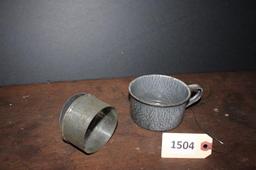 Enamel cup and buscuit cutter