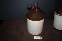 Brown and white jug, stoneware
