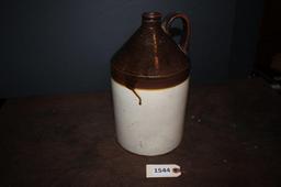 Brown and white jug, stoneware