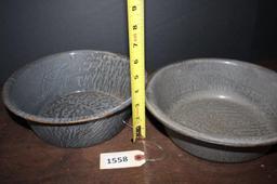 Grey enamel bowls