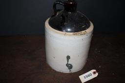 Brown and white jug, stoneware