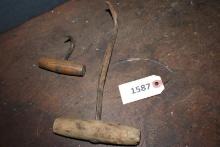 Antique pot hook and hay hook