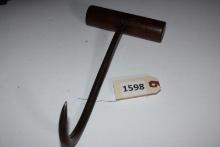Hay hook, wooden handle