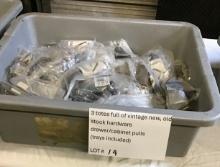 3 Totes Full of Vintage New, Old Stock Hardware-Drawer/Cabinet Pulls, in trays