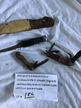 Group of 3 antique knives