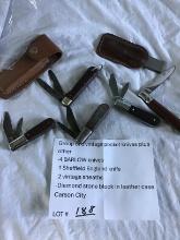Group of 5 vintage pocket knives plus other
