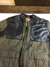 Vintage Original Wool Lined Leather Harley Davidson XL Coat