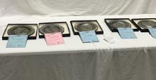 Group of 6 vintage international pewter Presidential Plates