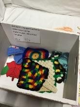 Group of vintage crochet and other sewing items,(handmade)
