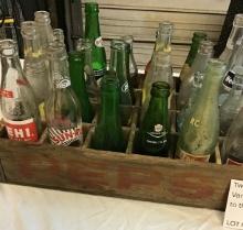 Two vintage crates of bottles