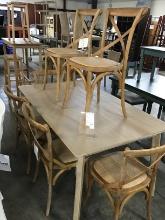 Brand new 7 pc natural dining set, modern