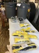 2 Sturdy Trash Bins, New Heavy Duty Casters, New Rope Sets