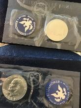 Group of 4 Eisenhower US Proof Dollars, 1971-1974 in original presentation packaging