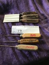 Group of 6 New, old stock Variety of Ice Picks