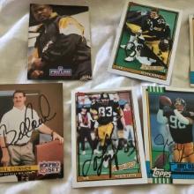 Group of 11 hand signed vintage variety NFL cards, excellent condition