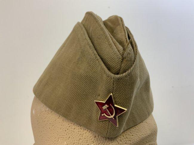 WWII STYLE SOVIET RUSSIAN PILOTKA HAT CAP WITH RED STAR