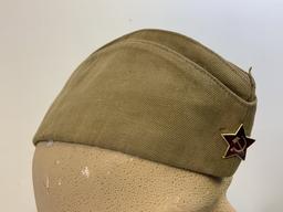 WWII STYLE SOVIET RUSSIAN PILOTKA HAT CAP WITH RED STAR