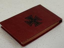 IMPERIAL GERMANY WWI 1914 IRON CROSS PERSONAL NOTEBOOK