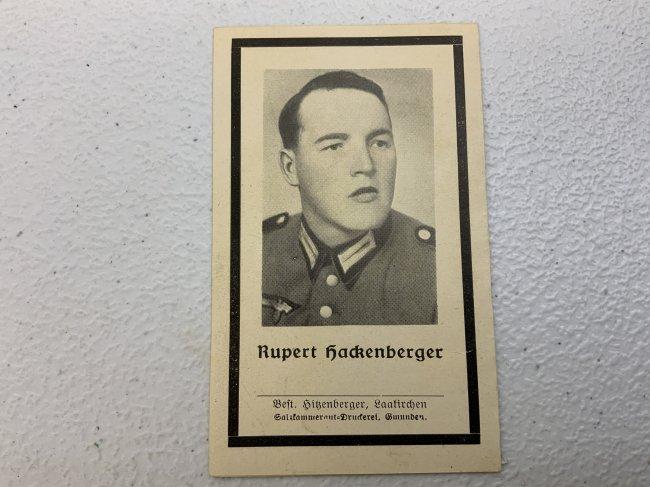 WWII GERMAN FALLEN SOLDIER DEATH CARD