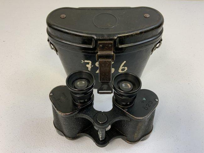 WWII GERMAN DIENSTGLAS SWAROVSKI cag 6X30 BINOCULARS WITH BAKELITE CASE