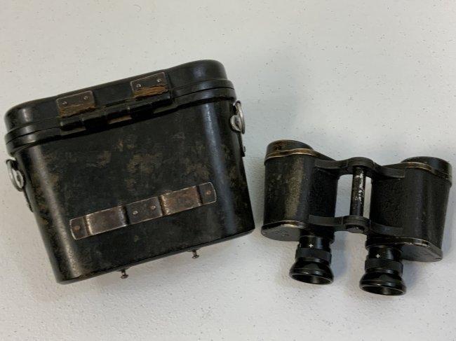 WWII GERMAN DIENSTGLAS SWAROVSKI cag 6X30 BINOCULARS WITH BAKELITE CASE