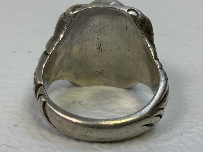 WWII GERMAN SILVER SCULL SS RING