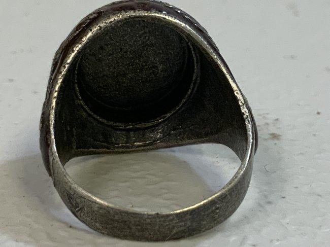 800 SILVER AND ENAMELS GERMAN SS RUNES RING