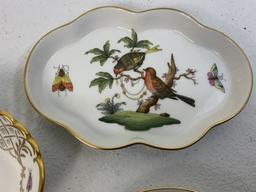 VINTAGE HUNGARIAN HEREND PORCELAIN "ROTHSCHILD BIRD" PLATES LOT OF 7