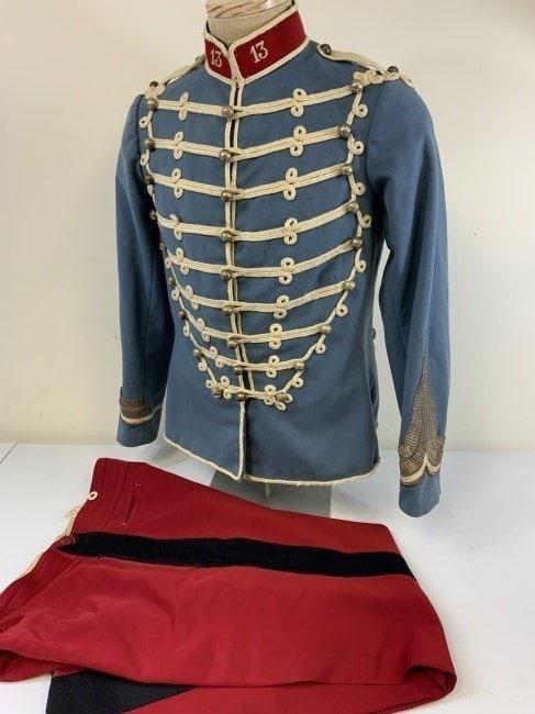 FRENCH HUSSAR UNIFORM PELISSE JACKET AND RED PANTS