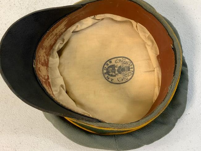 WWII GERMAN ARMY CAVALRY OFFICER CRUSHER TYPE VISOR HAT CAP