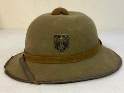 WWII GERMAN ARMY AFRIKA CORPS TROPICAL SUN PITH HELMET