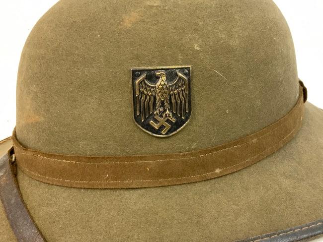 WWII GERMAN ARMY AFRIKA CORPS TROPICAL SUN PITH HELMET