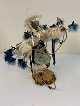 LARGE NAVAJO NATIVE AMERICAN MADE HOOP DANCER CEREMONY FIGURE DOLL