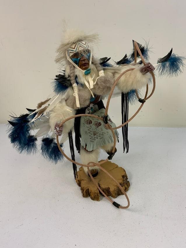 LARGE NAVAJO NATIVE AMERICAN MADE HOOP DANCER CEREMONY FIGURE DOLL