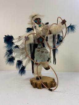 LARGE NAVAJO NATIVE AMERICAN MADE HOOP DANCER CEREMONY FIGURE DOLL